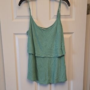 CAbi Green Tiered Camisole Top #827 Size L